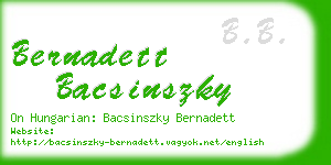 bernadett bacsinszky business card